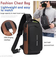 Water-Resistant Anti-Theft Sling Bag with USB Charging Port & TSA Lock – Carbon Black Tactical Crossbody