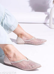 JM LOOKS Women's Bellies & Ballerinas | Pointed Toe Rhinestone | Stylish & Attractive Comfort for Women & Girls