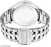 Blue dial steel belt day and date working analog sports watch for mens and boys(metal belt day and date watch for mens)