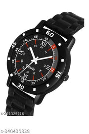 New stylish watch amazing watch wrist watch pu rubber strap watch black colour watch for mens & boys