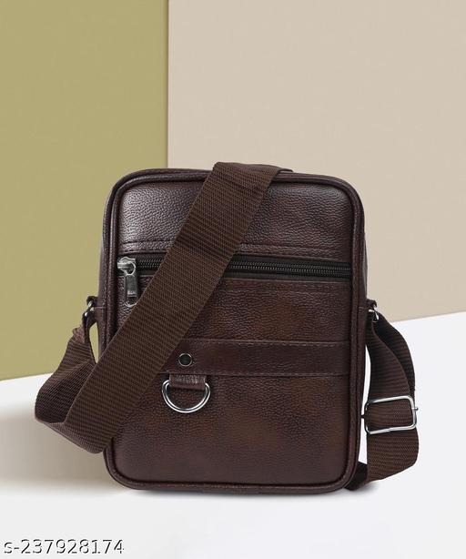 Trendy/Daily use/Classic College/Office BROWN Leather Sling Bag For Girls/Women/Boys/Mens