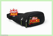 Premium Stylish Black Fanny Pack with Adjustable Strap for Men & Women,Everyday Casual Waist Pouch for Shopping, Bike Riding & Travel
