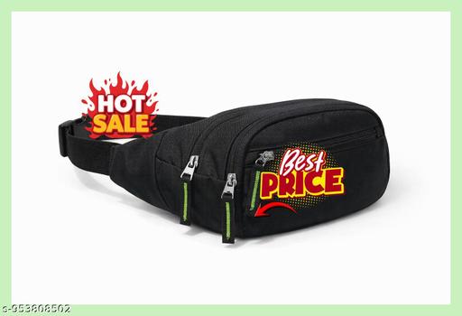 Premium Stylish Black Fanny Pack with Adjustable Strap for Men & Women,Everyday Casual Waist Pouch for Shopping, Bike Riding & Travel