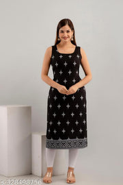 Rainy Rose Women Paisley Printed Sleeveless  Cotton Kurta