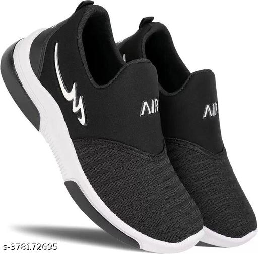 Stylish Boys and Girls Textured Canvas Black Casual Shoes