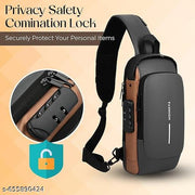 Waterproof Polyester Slim Unisex Crossbody Sling Bag Chest Backpack Men's Shoulder Bag, Leisure Travel Handbag, Hard Shell Anti-Theft Chest Bag