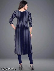 Polyster/Crepe fabric-Women Printed Straight Kurti.