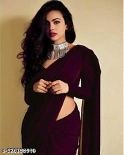 plain Georgette saree for womens