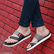 BRD-730-BRD-695 Grey Mesh Flip Flops For Men Pack Of 2 Combo