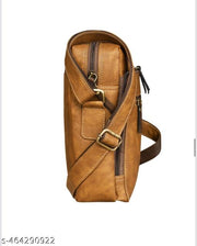 Stylish Brown Leather Sling Bag for Men | Enamour Premium Crossbody Messenger Bag with Adjustable Strap for Travel, Office, Casual & Use