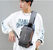 Bag For Man Women Waterproof Slim Unisex Crossbody Sling Bag with USB Charging Port Chest Backpack Men's Shoulder Bag,Travel Handbag, Hard Shell Anti-Theft Bag