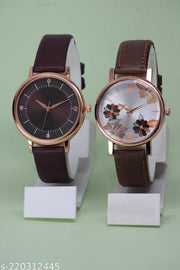 New Ethnic Flower Designer Leather Belt Analog Watches for Women Watches for Girls