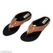 JF & F Women's Fashion Sandal | Faux Leather, Comfortable & Stylish Wedges | Ideal for Casual & Formal Occasions 1.5 inches heel Peach Lyara