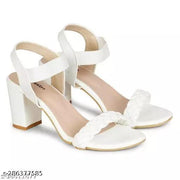 Women Block Heel Sandal | Women Heel Slipper | Sandal for Women | Casual Heel Sandal for Party | Women Footwear | White