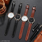 Rose Gold Case Designers Wrist Watches For Boy And Men Analog Watch - For Men Stylish Leathers Strap Analog Wrist Watches For Boy And Men