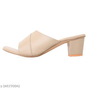 Heeled Sandals Square Toe Sandals Slip On Fashion Wedding Chunky Block Mule Heels for Women