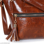 WOB (World Of Bag) -Premium Quality Trending versatile Design Casual  And Formal Attire Comfortable Handbag  Daily use Handbag for Office School Use Etc. handbag Shoulder Bags Hand Purse for Women And Girls (Tan)