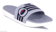 Men's Grey Synthetic Leather Daily Casual Slipper - MRJ1456