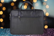 swastik standard statik men’s 15.6 inch  lether official leptop bag black