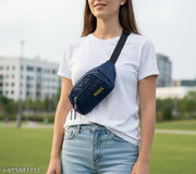 Multipurpose Waist Bag for Men & Women | Lightweight Blue Side Pouch with Zipper | Adjustable Strap Travel & Sports Waist Bag