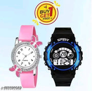 Butterfly Analog watch with free sport watch.watch for boys and free sport watch for kids Classy Analog Watches.