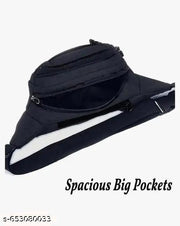 Hiking Cycling Sports Waterproof Large Capacity Kamar Bag Fanny Pack Waist Bag (Black)