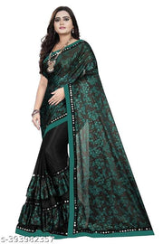 Women's Lycra Foil print Saree