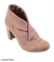 O&E Collar Style Block Heel Summer Boots for Women - Tan and Brown Corporate Casuals - All Season Formal Footwear