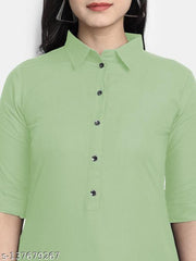 Women's Solid Rayon Kurtis