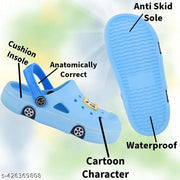 ONFEET Kids Trendy Daily use Comfortable Anti-Skid Casual Car Design Sandals for Boys and Girls, Kids Clogs for Boys and Girls with Sling Back Strap, Lightweight Kids Flipflops & Slippers for Indoor Outdoor Activity, Kids Heels & Sandals Color - Sky