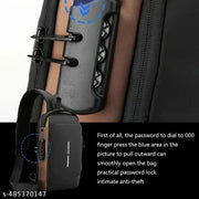 LATIQ MART Crossbody Sling Bag For Men Women, Anti-Theft Fashion Chest Bag with USB Charging Port, Messenger Bags, Waterproof Casual Shoulder Bag