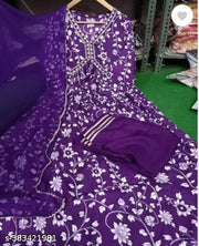Women Floral Printed Aaliacut kurta, Pant and Dupatta set