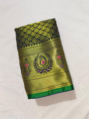 Kanjeevaram Brocade Black Banarasi Pattu Silk Saree