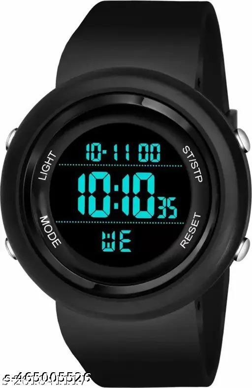 Black Solid Round Digital Sports Watch For Men And Boys, Best Selling, Waterproof New Arrival Latest Trending Watch For Men, Gents And Boys ,Under 149, Under 299, Under 249 Under 199, Under 499, Under 349, Under 399, Under 499, High Quality Watches,