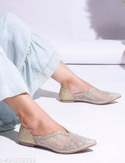 JM LOOKS Women's Bellies & Ballerinas | Pointed Toe Rhinestone | Stylish & Attractive Comfort for Women & Girls