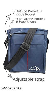 MOUNTER Stylish Nylon Sling Cross-Body Travel Office Messenger One Side Shoulder Bag for Men, Women & Boys