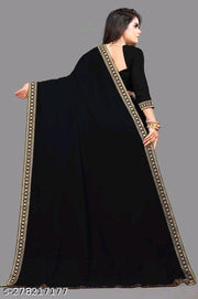 Zara New Treanding Plain Georgette Saree For Partywear