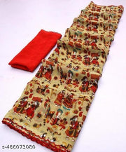 Georgette Printed Saree (Lace Border)