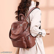 Craftwood Backpack Purse for Women Satchel Handbags Large Capacity Travel Vintage PU Leather Shoulder Bag For Office College