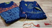 Women Blue Ethnic Jacket Shrug and Kurta Set Rayon