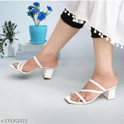 White Strap Heel for Women