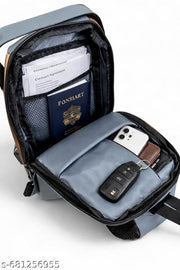 Anti-Theft Waterproof Chest Bag with USB Charging Port & Combination Lock - Casual Shoulder Backpack for Travel, Biking & Office
