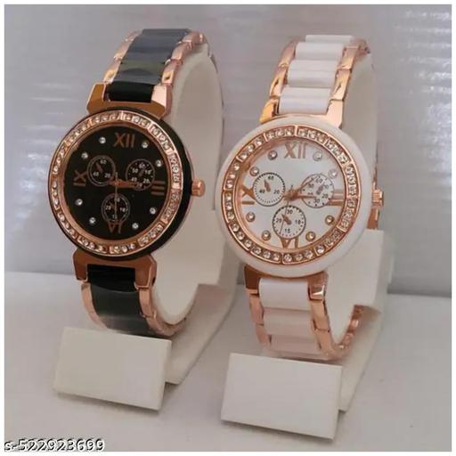 combo pack classic&unique look with METAL belt scrunchy bands watch for woman&girl's combo pack 2