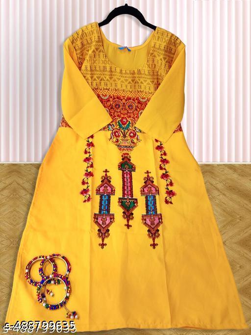 Polyster/Crepe fabric-Premium Kurti For Women