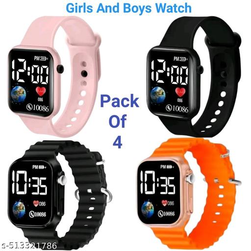Digital Sport Girls Watch And Boys Watch Combo Best Seller (Pack Of 4)
