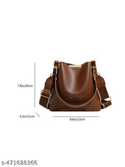 The Perfect Companion: A PU Leather Women's Handbag with Two Handles and One Spacious Compartment for Office, Travel, Party, and Casual Use