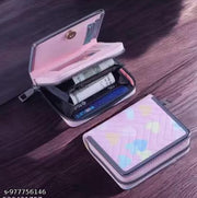 Women’s RFID Blocking Zip Around Card Holder Wallet – Compact Credit Card Case, Mini Cash Organizer, Secure Metal Frame Wallet with Multiple Card Slots, Coin Pocket & Travel-Friendly Design