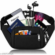 Waist Bag Men & Women Side Pouch for Travel & Sports Waterproof Adjustable Strap Waist Bag  (Black)