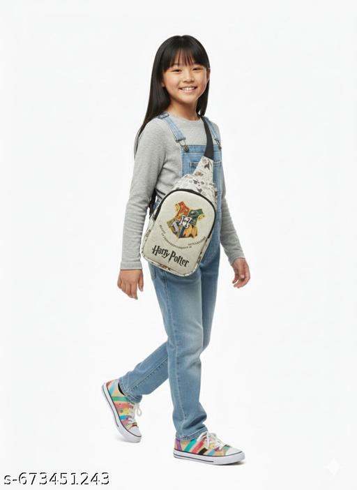 SPOCCO | HARRY POTER Kids Chest Bag Cartoon Print Bag for Kids One Side Shoulder Bag, Cross Body Bag for Kids, Travel Chest Bag, Sling Bag, Crossbody Chest Sling Bag, Gift for Boys Girls, crossbody bag perfect for travel, picnics, or playdates.