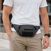 Premium Waist Bag for Men | Water Resistant Fanny Pack | Adjustable Sling Crossbody Chest Bag | Multi Pocket Travel Hip Pouch
